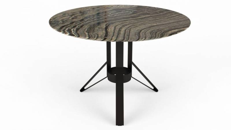 Table à manger ronde en marbre Silver Wave Marseille